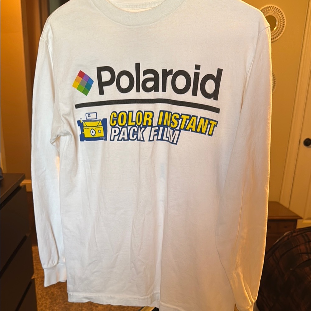 Polaroid White Long Sleeve with Colorful Graphic